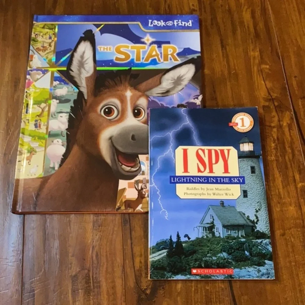 The Star Nativity Look & Find + I Spy Books Christian Christmas 2pc Lot